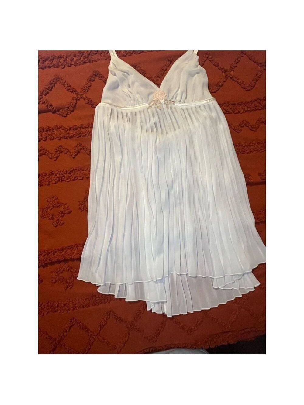 White mini spaghetti straps, panty, brand, new with tags, sexy Teddy nightie. Sz - Picture 4 of 16